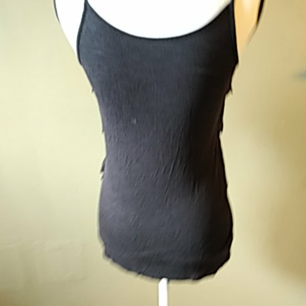 A.N.A. Cascading Ruffles Tank Top Sz S Black SALE! - Picture 2 of 3